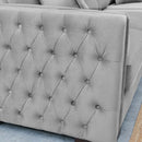 Moscow Grey Velvet Corner Sofa by Lavishway | Velvet Sofa-25287
