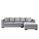 Moscow Grey Velvet Corner Sofa by Lavishway | Velvet Sofa-25286