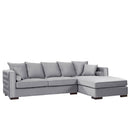 Moscow Grey Velvet Corner Sofa by Lavishway | Velvet Sofa-25285