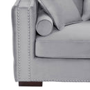 Moscow Grey Velvet Corner Sofa by Lavishway | Velvet Sofa-25284