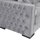 Moscow Grey Velvet Corner Sofa by Lavishway | Velvet Sofa-25282