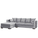 Moscow Grey Velvet Corner Sofa by Lavishway | Velvet Sofa-25291