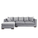 Moscow Grey Velvet Corner Sofa by Lavishway | Velvet Sofa-25290