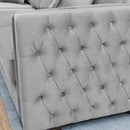 Moscow Grey Velvet Corner Sofa by Lavishway | Velvet Sofa-25294