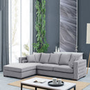 Moscow Grey Velvet Corner Sofa by Lavishway | Velvet Sofa-25279