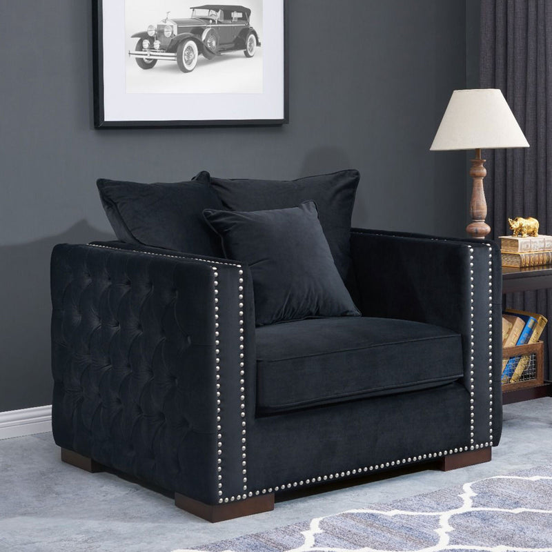 Moscow Modish Upholstered Velvet Sofa Set by Lavishway | Velvet Sofa-24638