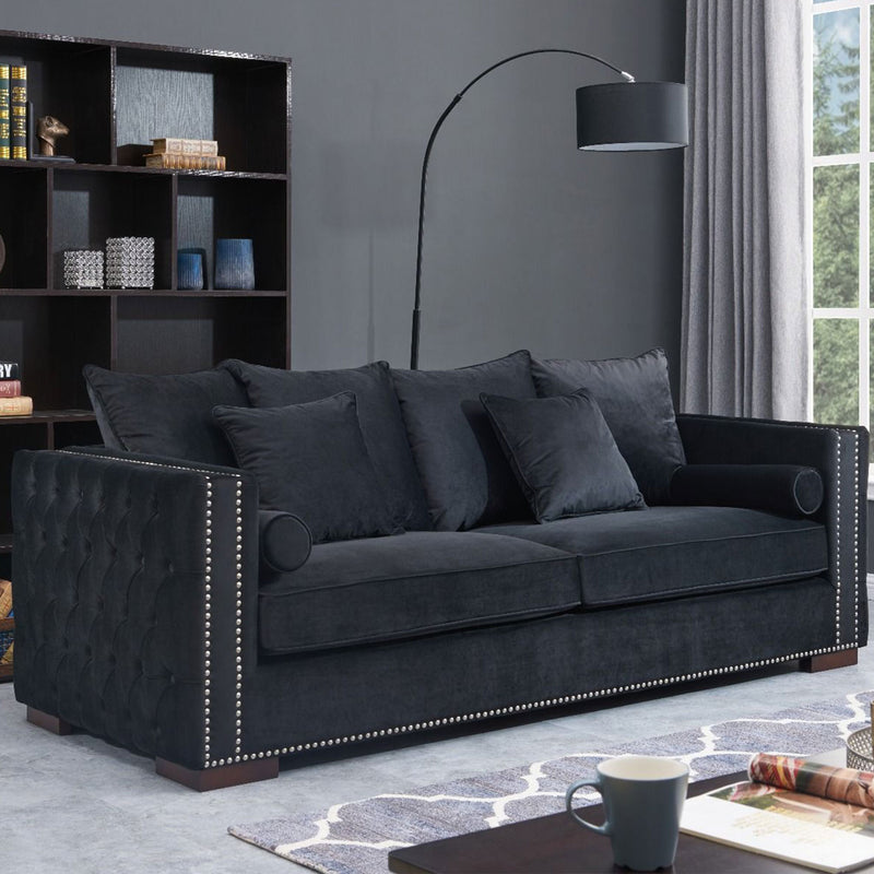 Moscow Modish Upholstered Velvet Sofa Set by Lavishway | Velvet Sofa-24636