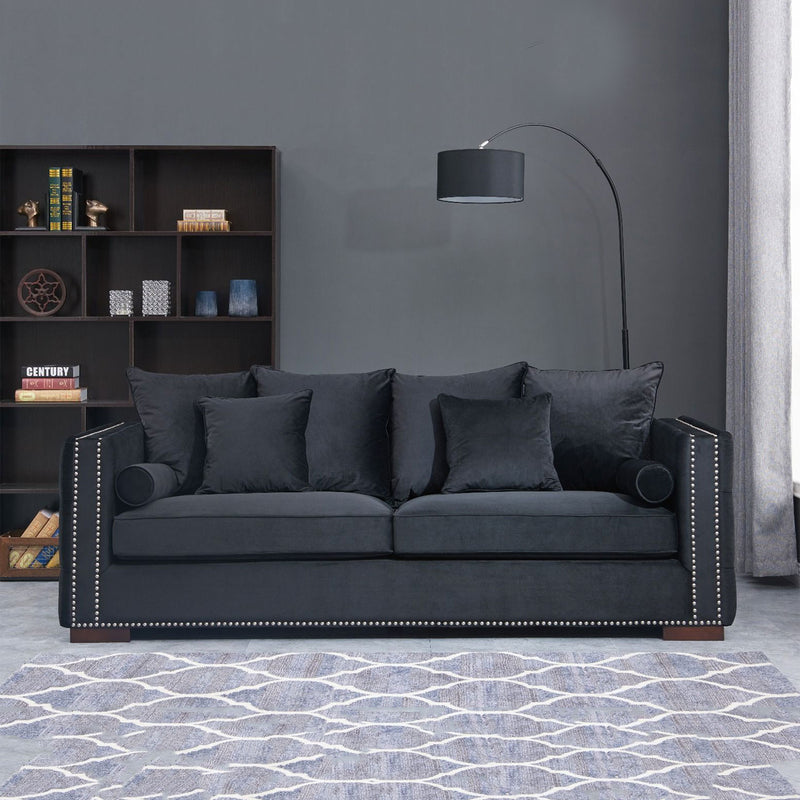 Moscow Modish Upholstered Velvet Sofa Set by Lavishway | Velvet Sofa-24635