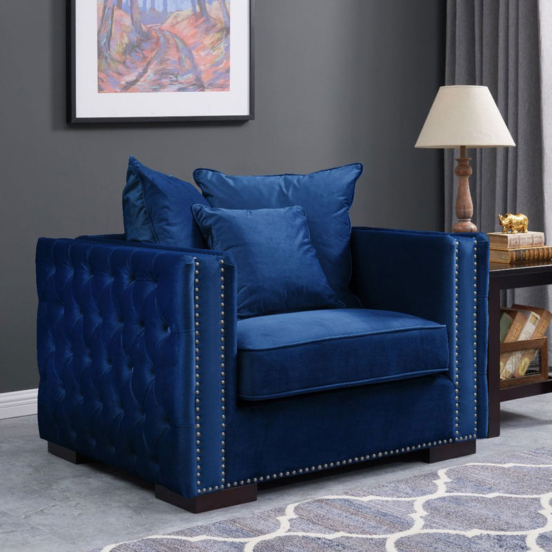 Moscow Modish Upholstered Velvet Sofa Set by Lavishway | Velvet Sofa-24624