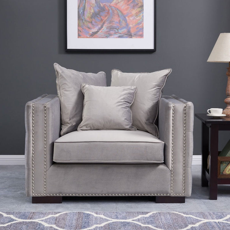 Moscow Modish Upholstered Velvet Sofa Set by Lavishway | Velvet Sofa-24642