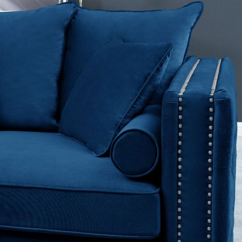 Moscow Royal Blue Corner Sofa Suite by Lavishway | Velvet Sofa-24144