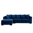 Moscow Royal Blue Corner Sofa Suite by Lavishway | Velvet Sofa-24142