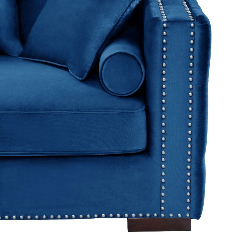 Moscow Royal Blue Corner Sofa Suite by Lavishway | Velvet Sofa-24147