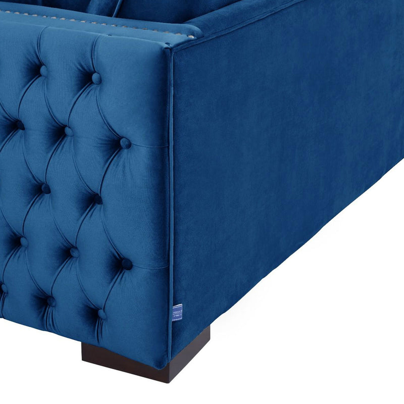 Moscow Royal Blue Corner Sofa Suite by Lavishway | Velvet Sofa-24148