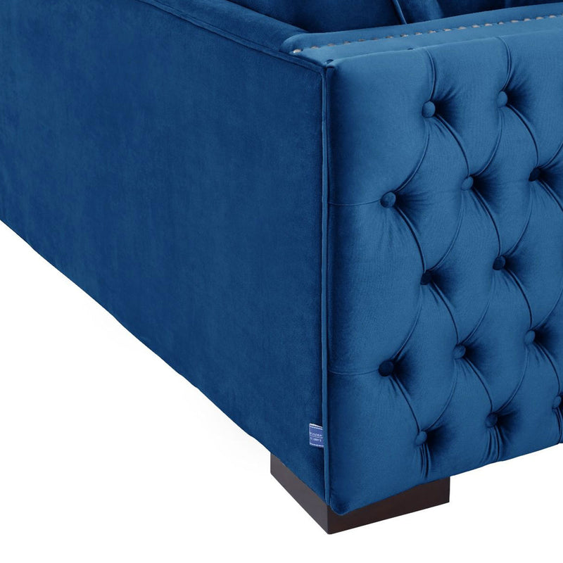 Moscow Royal Blue Corner Sofa Suite by Lavishway | Velvet Sofa-24154
