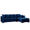 Moscow Royal Blue Corner Sofa Suite by Lavishway | Velvet Sofa-24140