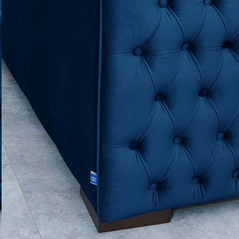 Moscow Royal Blue Corner Sofa Suite by Lavishway | Velvet Sofa-24151