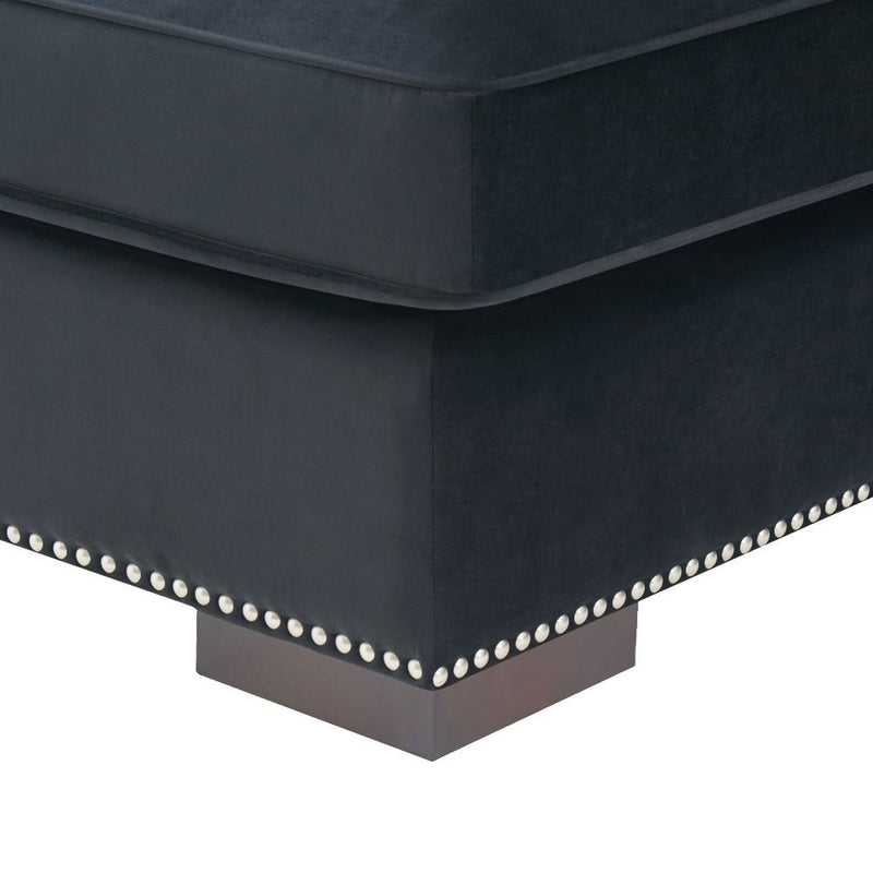 Moscow Velvet Black Corner Suite Left by Lavishway | Velvet Sofa-25937