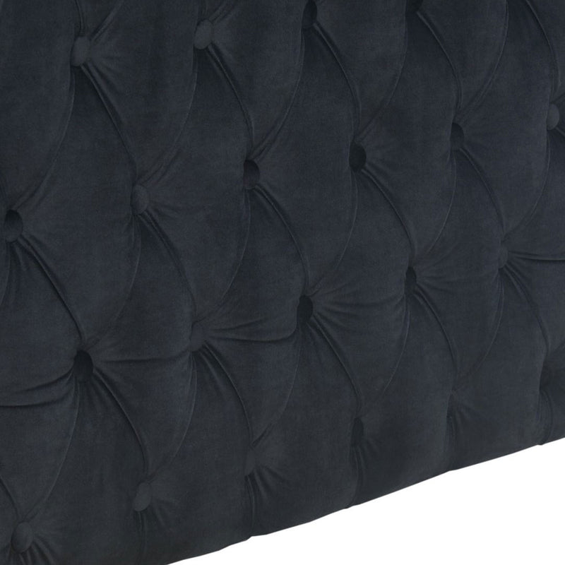 Moscow Velvet Black Corner Suite Left by Lavishway | Velvet Sofa-25938