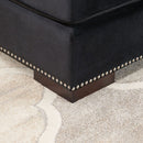 Moscow Velvet Black Corner Suite Left by Lavishway | Velvet Sofa-25936