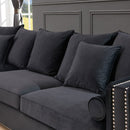 Moscow Velvet Black Corner Suite Left by Lavishway | Velvet Sofa-25934