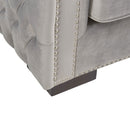 Moscow Studded Detail Grey Velvet Armchair by Lavishway | Velvet Sofa-23371