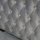 Moscow Studded Detail Grey Velvet Armchair by Lavishway | Velvet Sofa-23369