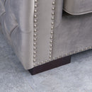 Moscow Studded Detail Grey Velvet Armchair by Lavishway | Velvet Sofa-23367