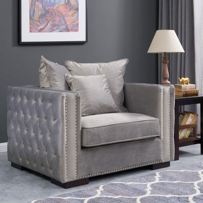 Moscow Velvet Upholstered Suite by Lavishway | Velvet Sofa-24729