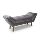 Mulberry Buttoned Grey Velvet Chaise Lounge by Lavishway | Chaise Lounges-37345