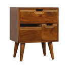 Augustus Solid Wood Chestnut Bedside Table by Lavishway | Bedside Tables-58579