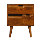 Augustus Solid Wood Chestnut Bedside Table by Lavishway | Bedside Tables-58580
