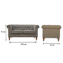 Augustus 2 Seater Chesterfield Sofa by Lavishway | Fabric Sofas-58561