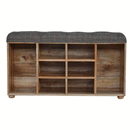 Augustus Wooden Oak Finish Shoe Storage Bench by Lavishway | Shoe Cabinets-58493