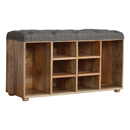 Augustus Wooden Oak Finish Shoe Storage Bench by Lavishway | Shoe Cabinets-58492