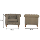 Augustus Chesterfield Fabric Armchair by Lavishway | Fabric Sofas-58448