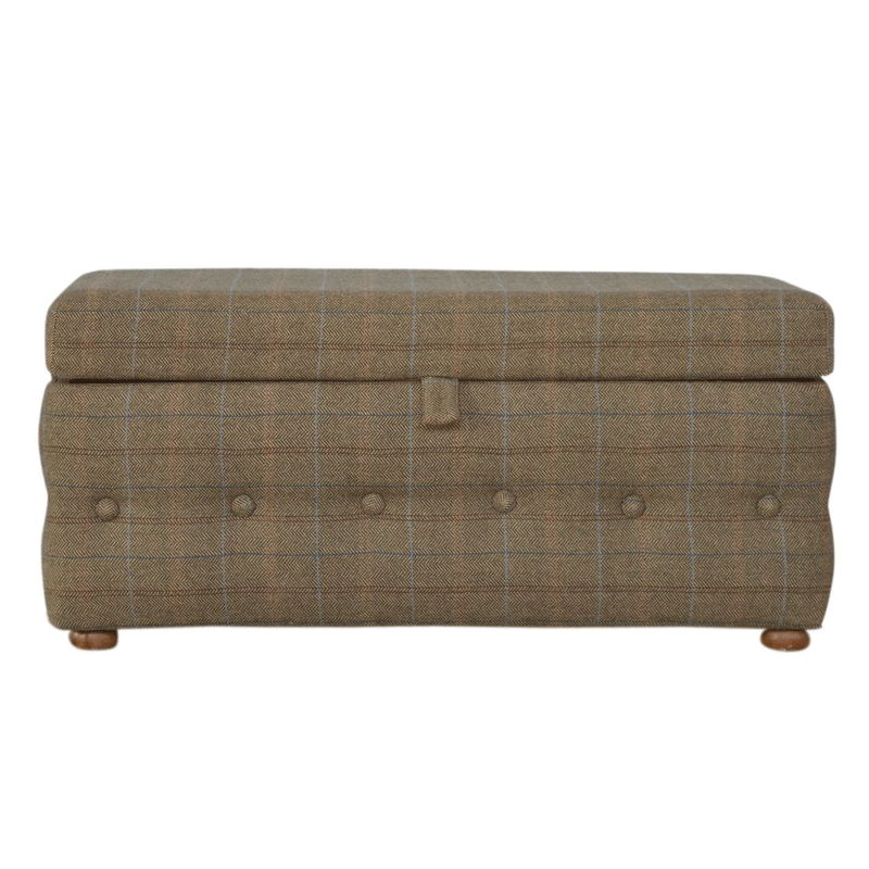 Augustus Upholstered Deep Button Footstool by Lavishway | Footstool-58422