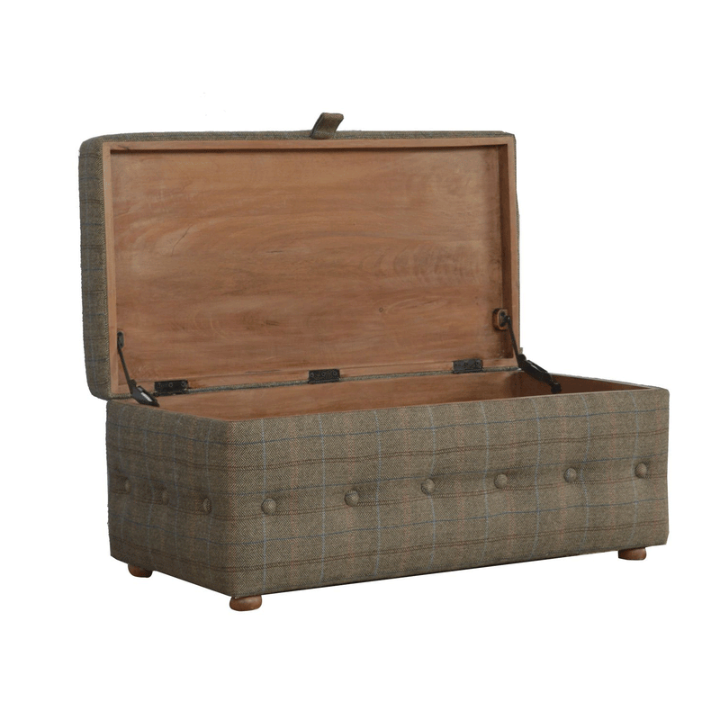 Augustus Upholstered Deep Button Footstool by Lavishway | Footstool-58421