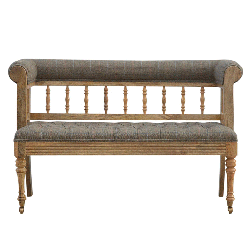 Augustus Multi Tweed  Hallway Bench by Lavishway | Benches & Storage Benches-58397