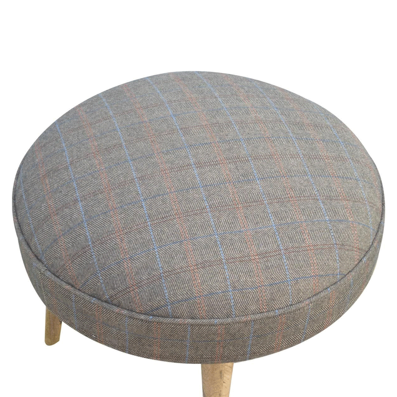 Augustus Upholstered Multi Tweed  Footstool by Lavishway | Footstool-58386