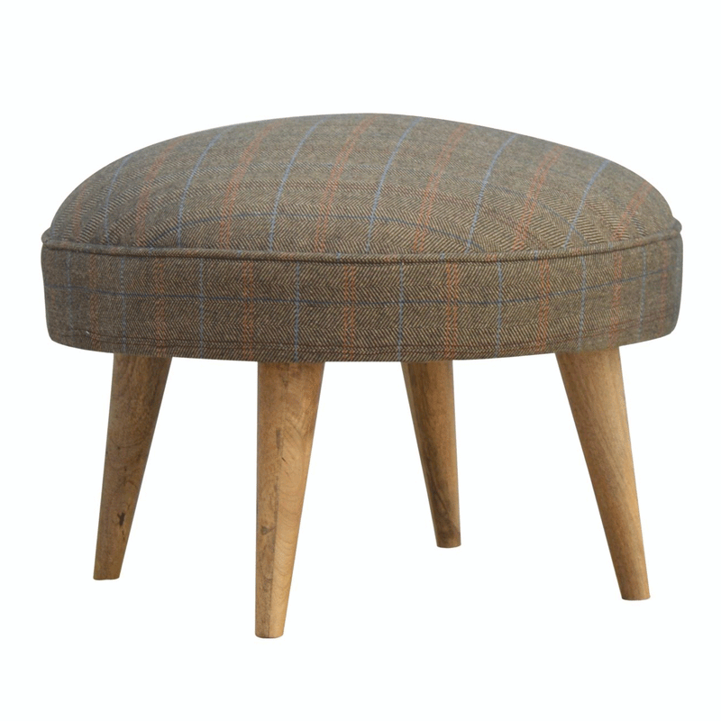 Augustus Upholstered Multi Tweed  Footstool by Lavishway | Footstool-58381
