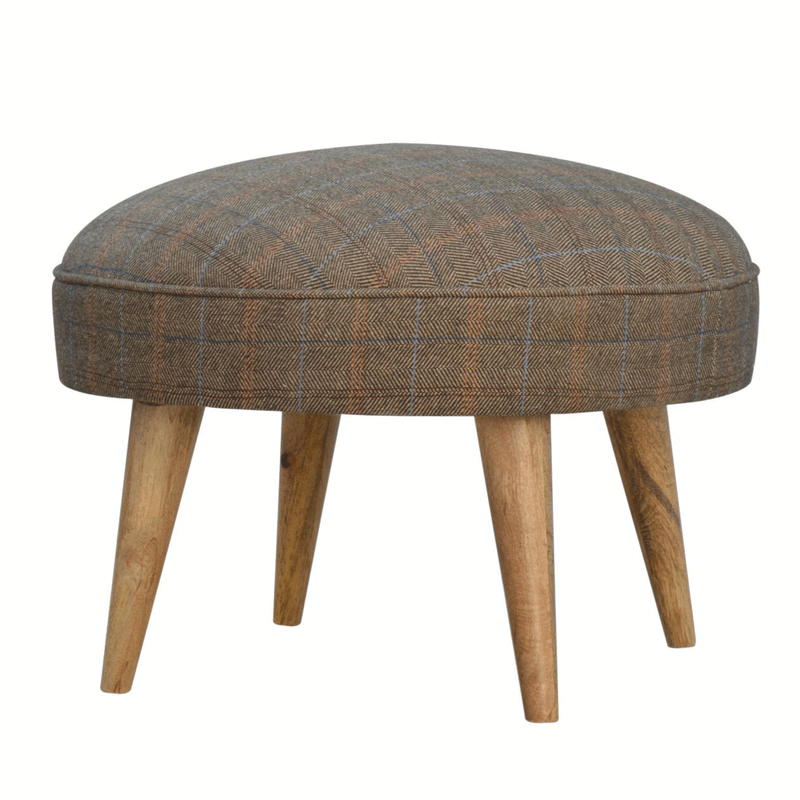Augustus Upholstered Multi Tweed  Footstool by Lavishway | Footstool-58382