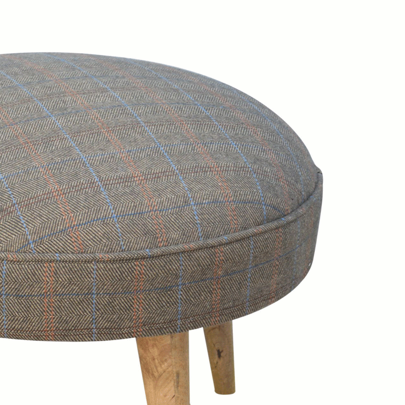 Augustus Upholstered Multi Tweed  Footstool by Lavishway | Footstool-58385