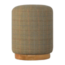 Augustus Multi Tweed Round Footstool by Lavishway | Footstool-58367