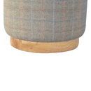 Augustus Multi Tweed Round Footstool by Lavishway | Footstool-58371