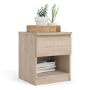 Naia Oak Finish 1 Drawer Bedside Cabinet