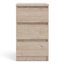 Naia Oak Finish 3 Drawers Wood Bedside Table