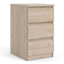Naia Oak Finish 3 Drawers Wood Bedside Table