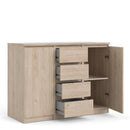 Naia Oak Finish 4 Drawers 2 Doors Sideboard