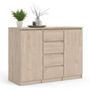 Naia Oak Finish 4 Drawers 2 Doors Sideboard
